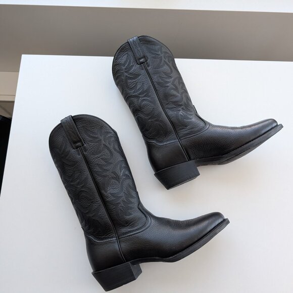 Ariat Heritage R Toe Western Boot - 9 EE (Wide) - Black Deertan - Picture 4 of 8